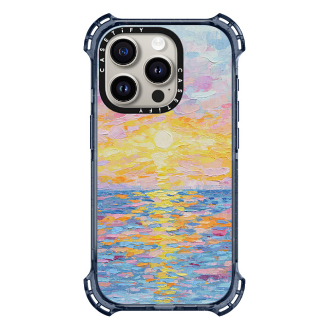 Ann Marie Coolick x CASETiFY iPhone 15 Pro Case Classic Blue バウンスケース Frosted Sunset