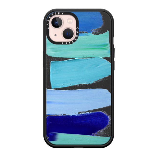 Ann Marie Coolick x CASETiFY iPhone 13 ケース マットブラック インパクトケース MagSafe対応 Ocean Blues