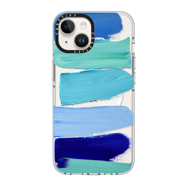 Ann Marie Coolick x CASETiFY iPhone 14 Case Clear Clear Case MagSafe Compatible Ocean Blues Ann Marie Coolick x CASETiFY iPhone 14 Case Clear Clear Case MagSafe Compatible Ocean Blues