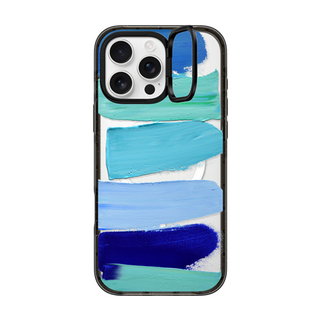 Ann Marie Coolick x CASETiFY iPhone 16 Pro Max ケース ブラック インパクトリングスタンドケース MagSafe対応 Ocean Blues