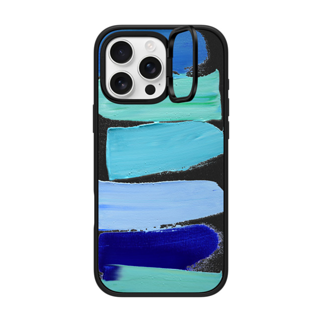 Ann Marie Coolick x CASETiFY iPhone 16 Pro Max ケース マットブラック インパクトリングスタンドケース MagSafe対応 Ocean Blues