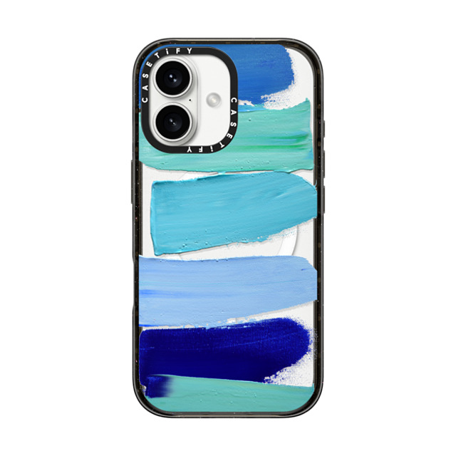 Ann Marie Coolick x CASETiFY iPhone 16 ケース ブラック インパクトケース MagSafe対応 Ocean Blues