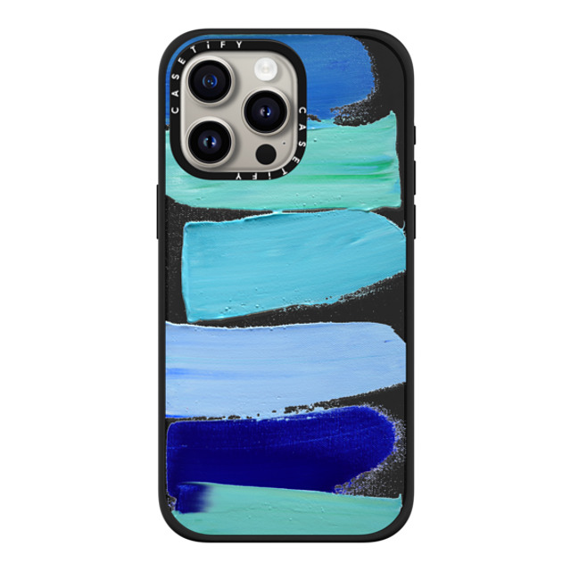 Ann Marie Coolick x CASETiFY iPhone 15 Pro Max ケース マットブラック インパクトケース MagSafe対応 Ocean Blues