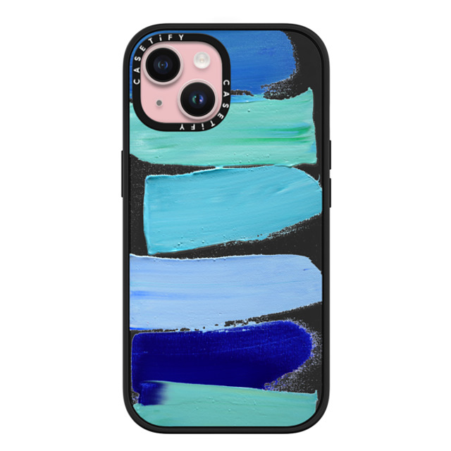 Ann Marie Coolick x CASETiFY iPhone 15 ケース マットブラック インパクトケース MagSafe対応 Ocean Blues