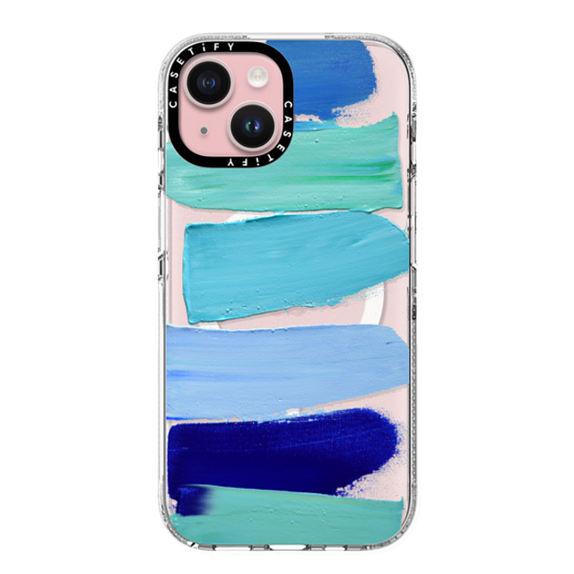 Ann Marie Coolick x CASETiFY iPhone 15 ケース クリア クリア ケース MagSafe対応 Ocean Blues