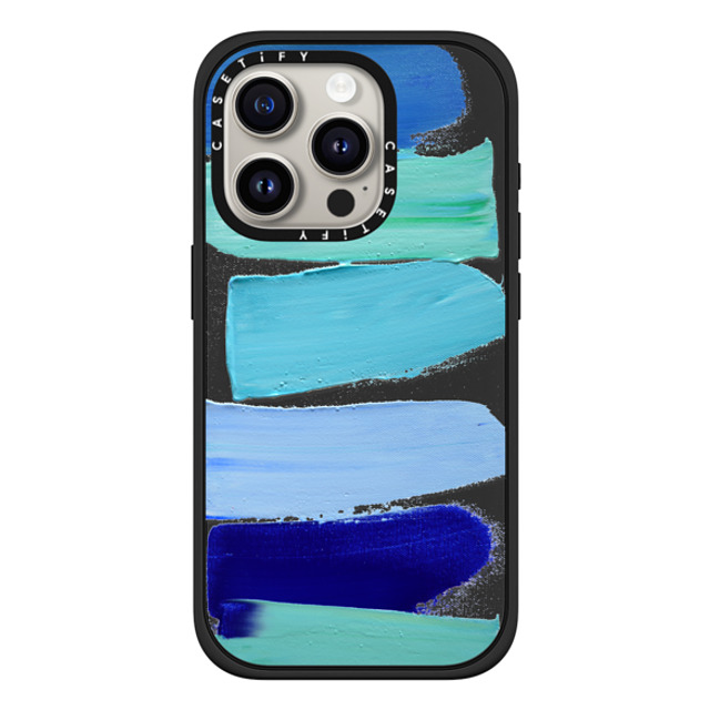 Ann Marie Coolick x CASETiFY iPhone 15 Pro ケース マットブラック インパクトケース MagSafe対応 Ocean Blues