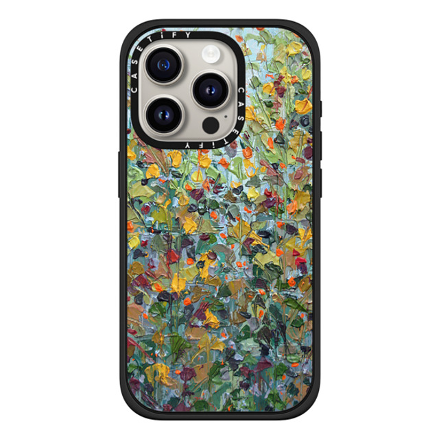 Ann Marie Coolick x CASETiFY iPhone 15 Pro ケース マットブラック インパクトケース MagSafe対応 Backyard Maple