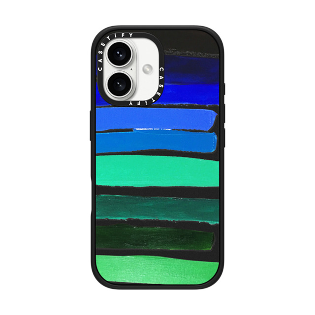 Ann Marie Coolick x CASETiFY iPhone 16 ケース Pattern,Line Art マットブラック インパクトケース MagSafe対応 Retro Blue Stripes Mother's Day Ann Marie Coolick x CASETiFY iPhone 16 ケース Pattern,Line Art マットブラック インパクトケース MagSafe対応 Retro Blue Stripes Mother's Day