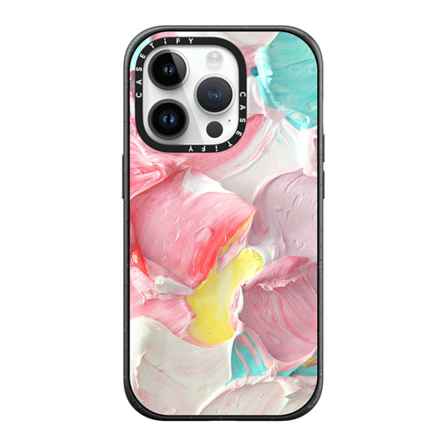 Ann Marie Coolick x CASETiFY iPhone 14 Pro ケース マットブラック インパクトケース MagSafe対応 Pastel Waves