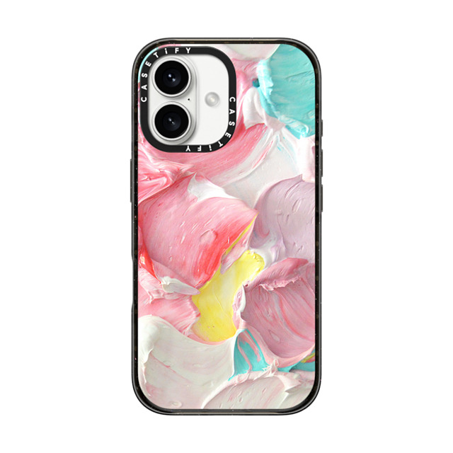 Ann Marie Coolick x CASETiFY iPhone 16 ケース ブラック インパクトケース MagSafe対応 Pastel Waves