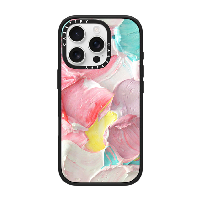 Ann Marie Coolick x CASETiFY iPhone 16 Pro ケース マットブラック インパクトケース MagSafe対応 Pastel Waves