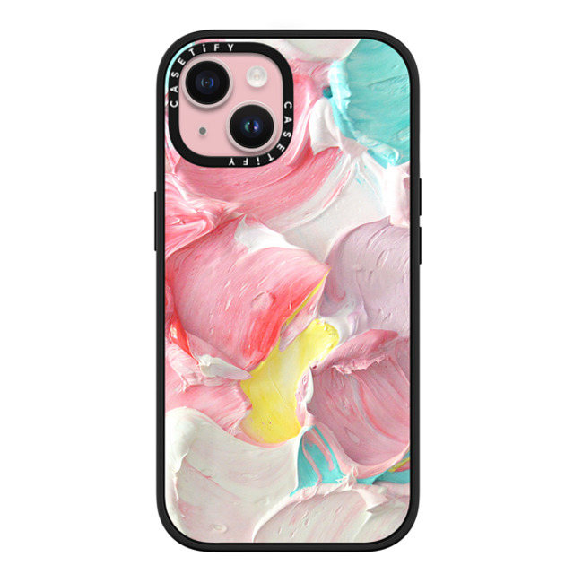 Ann Marie Coolick x CASETiFY iPhone 15 ケース マットブラック インパクトケース MagSafe対応 Pastel Waves