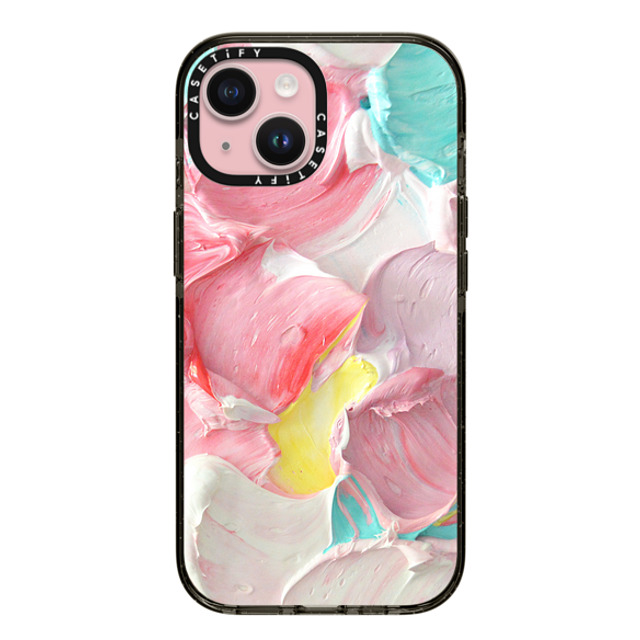 Ann Marie Coolick x CASETiFY iPhone 15 ケース ブラック インパクトケース Pastel Waves