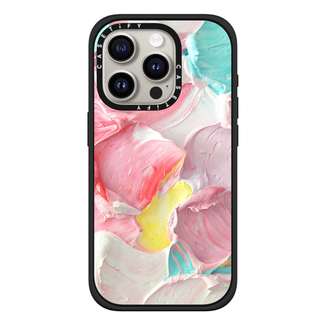 Ann Marie Coolick x CASETiFY iPhone 15 Pro ケース マットブラック インパクトケース MagSafe対応 Pastel Waves