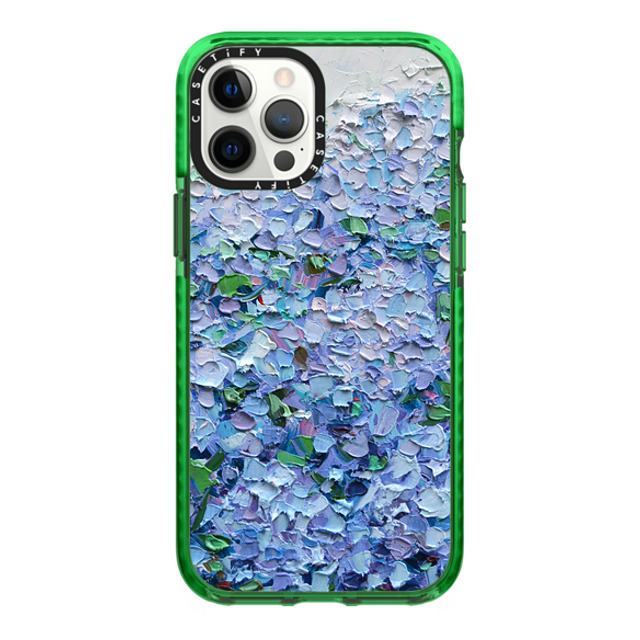 Ann Marie Coolick x CASETiFY iPhone 12 Pro Max ケース グリーン インパクトケース Nantucket Blue Hydrangeas