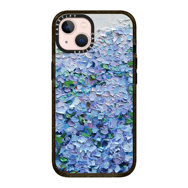 Ann Marie Coolick x CASETiFY iPhone 13 ケース ブラック インパクトケース Nantucket Blue Hydrangeas