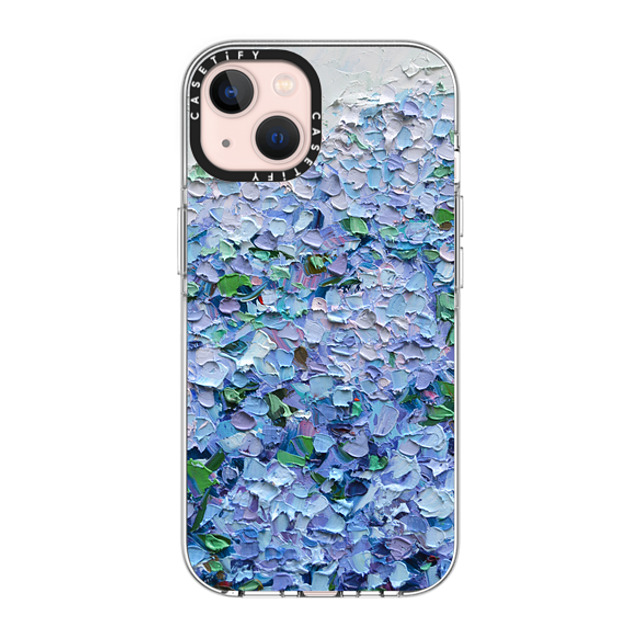 Ann Marie Coolick x CASETiFY iPhone 13 ケース クリア クリア ケース MagSafe対応 Nantucket Blue Hydrangeas