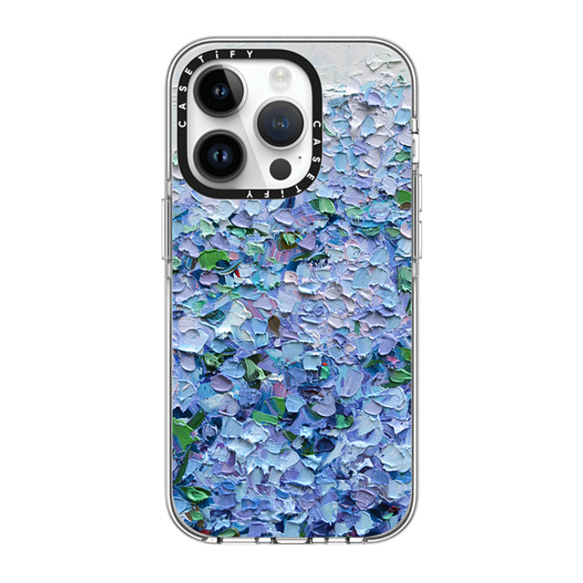 Ann Marie Coolick x CASETiFY iPhone 14 Pro Case Clear Clear Case MagSafe Compatible Nantucket Blue Hydrangeas Ann Marie Coolick x CASETiFY iPhone 14 Pro Case Clear Clear Case MagSafe Compatible Nantucket Blue Hydrangeas