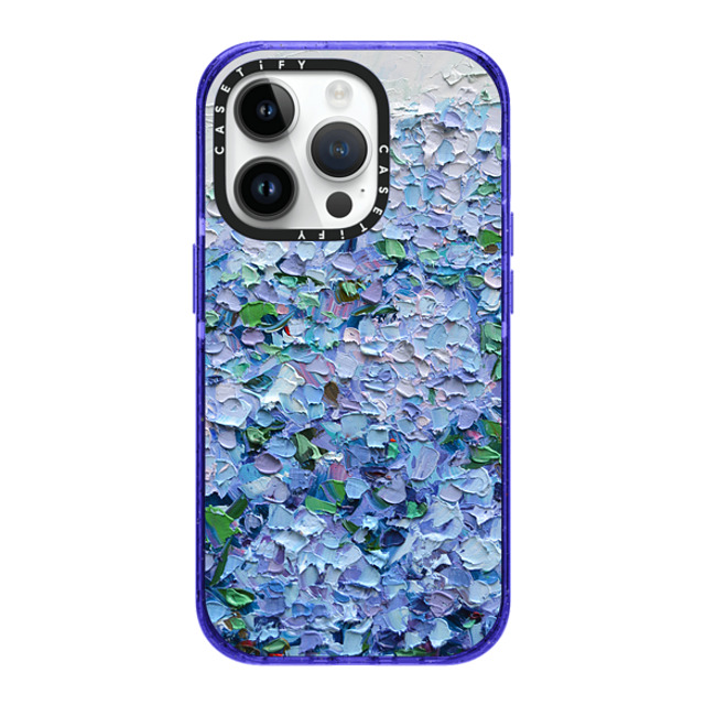 Ann Marie Coolick x CASETiFY iPhone 14 Pro ケース Peri Purple インパクトケース MagSafe対応 Nantucket Blue Hydrangeas