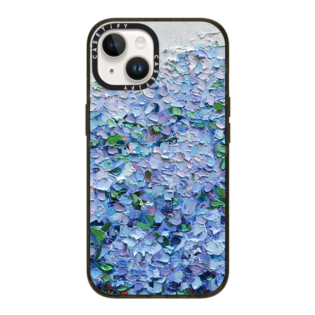 Ann Marie Coolick x CASETiFY iPhone 14 ケース ブラック インパクトケース MagSafe対応 Nantucket Blue Hydrangeas