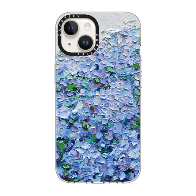 Ann Marie Coolick x CASETiFY iPhone 14 ケース クリア クリア ケース MagSafe対応 Nantucket Blue Hydrangeas