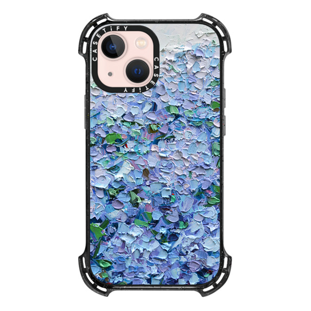 Ann Marie Coolick x CASETiFY iPhone 13 Mini �P�[�X Floral,Fine Art Triple Black �o�E���X�P�[�X Nantucket Blue Hydrangeas