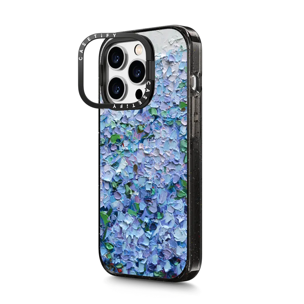 Impact Ring Stand iPhone 14 Pro Max Case MagSafe Compatible - Nantucket Blue Hydrangeas