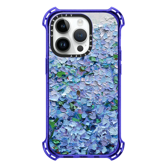 Ann Marie Coolick x CASETiFY iPhone 14 Pro ケース Peri Purple バウンスケース Nantucket Blue Hydrangeas