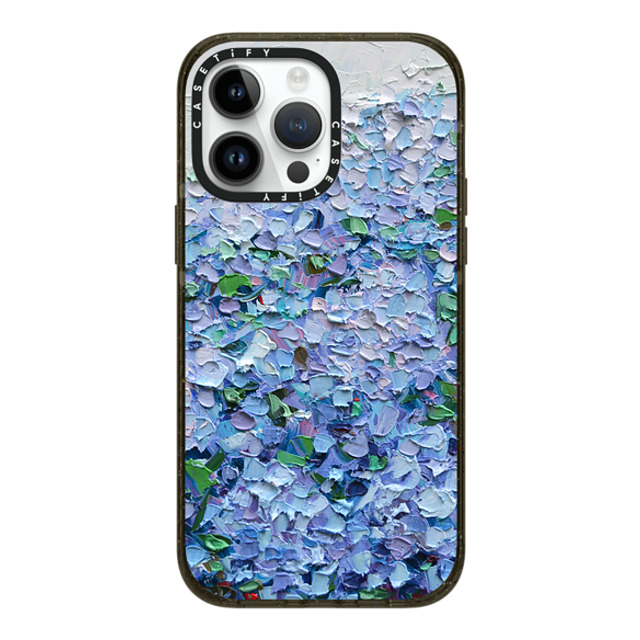 Ann Marie Coolick x CASETiFY iPhone 14 Pro Max ケース ブラック インパクトケース MagSafe対応 Nantucket Blue Hydrangeas