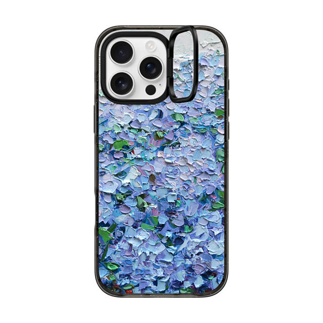 Ann Marie Coolick x CASETiFY iPhone 16 Pro Max ケース ブラック インパクトリングスタンドケース MagSafe対応 Nantucket Blue Hydrangeas