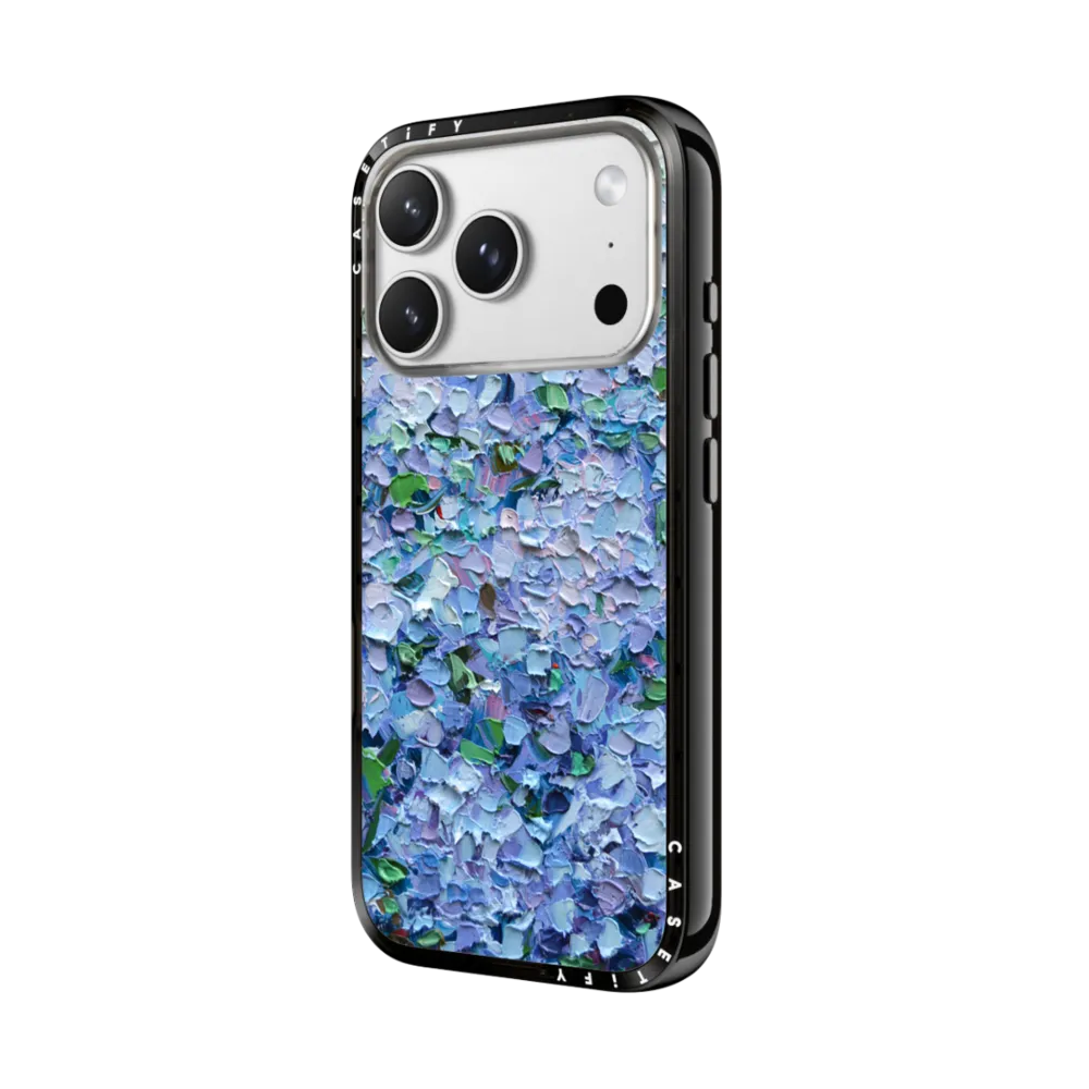 Compact iPhone 17 Pro Max Case MagSafe Compatible - Nantucket Blue Hydrangeas