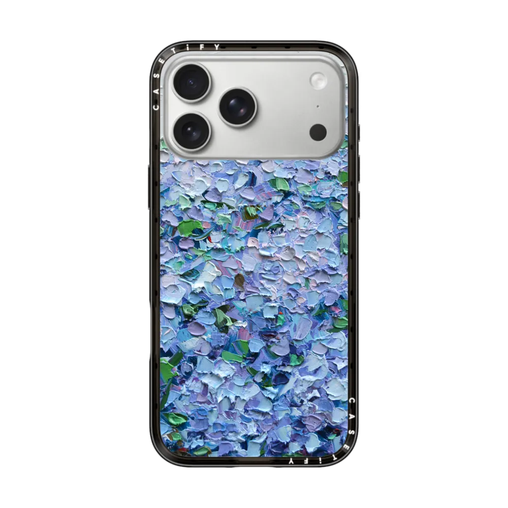 Compact iPhone 17 Pro Max Case MagSafe Compatible - Nantucket Blue Hydrangeas