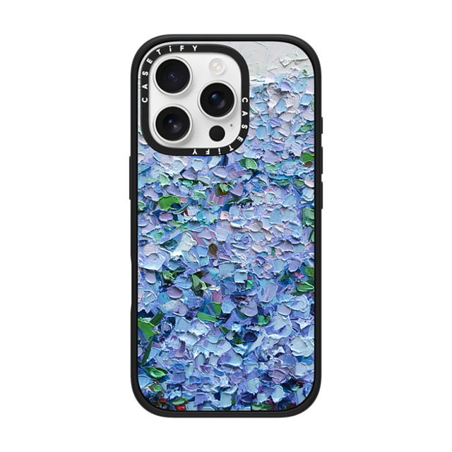 Ann Marie Coolick x CASETiFY iPhone 16 Pro ケース マットブラック インパクトケース MagSafe対応 Nantucket Blue Hydrangeas