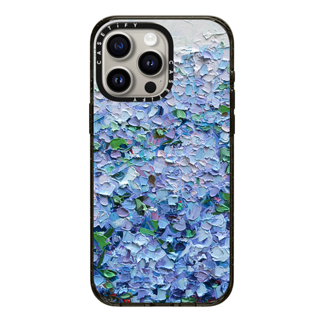 Ann Marie Coolick x CASETiFY iPhone 15 Pro Max ケース ブラック インパクトケース Nantucket Blue Hydrangeas