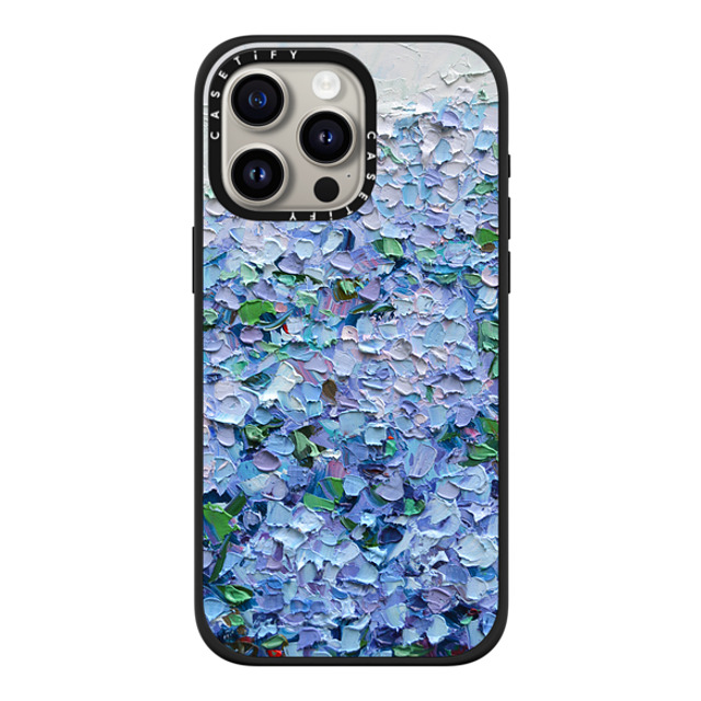 Ann Marie Coolick x CASETiFY iPhone 15 Pro Max ケース マットブラック インパクトケース MagSafe対応 Nantucket Blue Hydrangeas