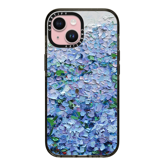 Ann Marie Coolick x CASETiFY iPhone 15 ケース ブラック インパクトケース Nantucket Blue Hydrangeas