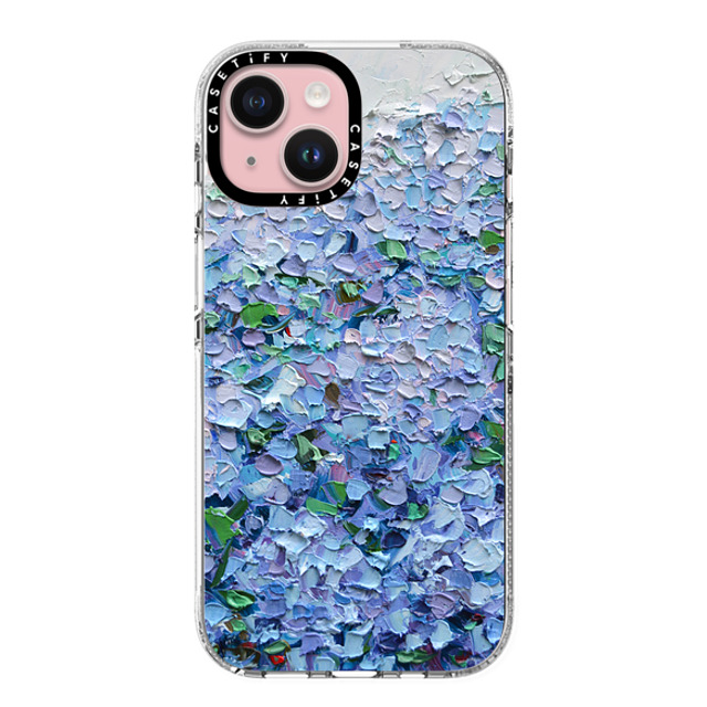 Ann Marie Coolick x CASETiFY iPhone 15 ケース クリア クリア ケース MagSafe対応 Nantucket Blue Hydrangeas