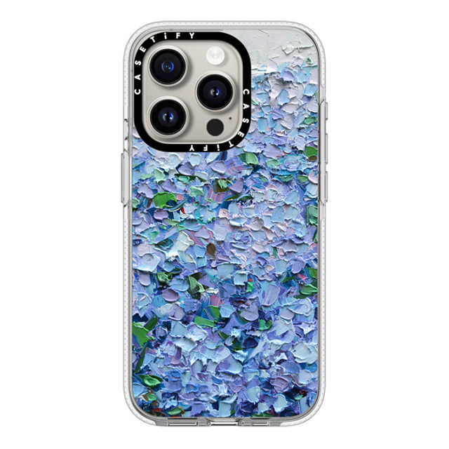 Ann Marie Coolick x CASETiFY iPhone 15 Pro ケース クリア クリア ケース MagSafe対応 Nantucket Blue Hydrangeas