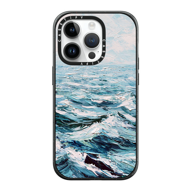 Ann Marie Coolick x CASETiFY iPhone 14 Pro ケース マットブラック インパクトケース MagSafe対応 Deep Blue Sea