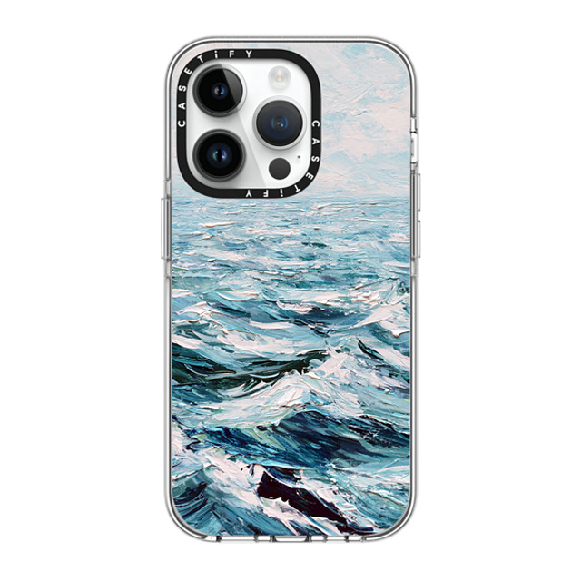 Ann Marie Coolick x CASETiFY iPhone 14 Pro ケース クリア クリア ケース MagSafe対応 Deep Blue Sea