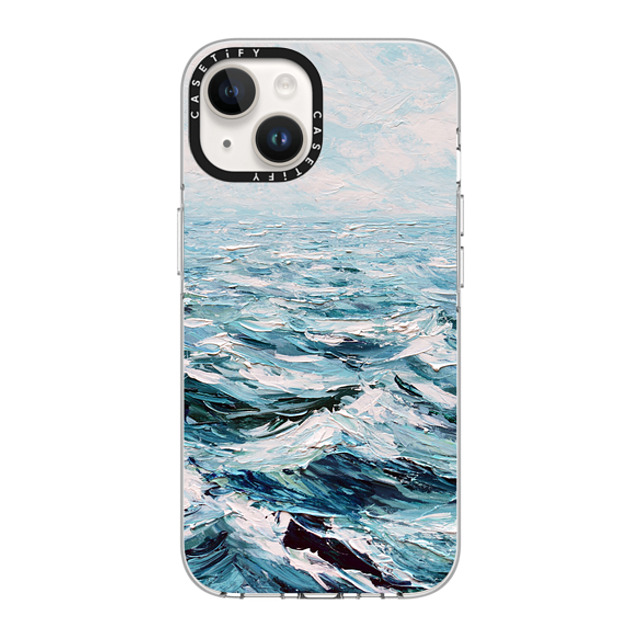 Ann Marie Coolick x CASETiFY iPhone 14 ケース クリア クリア ケース MagSafe対応 Deep Blue Sea