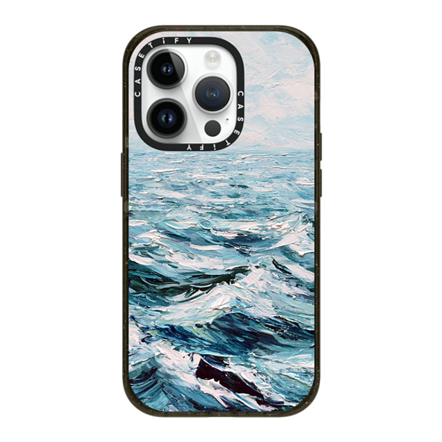 Ann Marie Coolick x CASETiFY iPhone 14 Pro ケース ブラック インパクトケース MagSafe対応 Deep Blue Sea