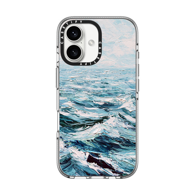 Ann Marie Coolick x CASETiFY iPhone 16 ケース クリア クリア ケース MagSafe対応 Deep Blue Sea