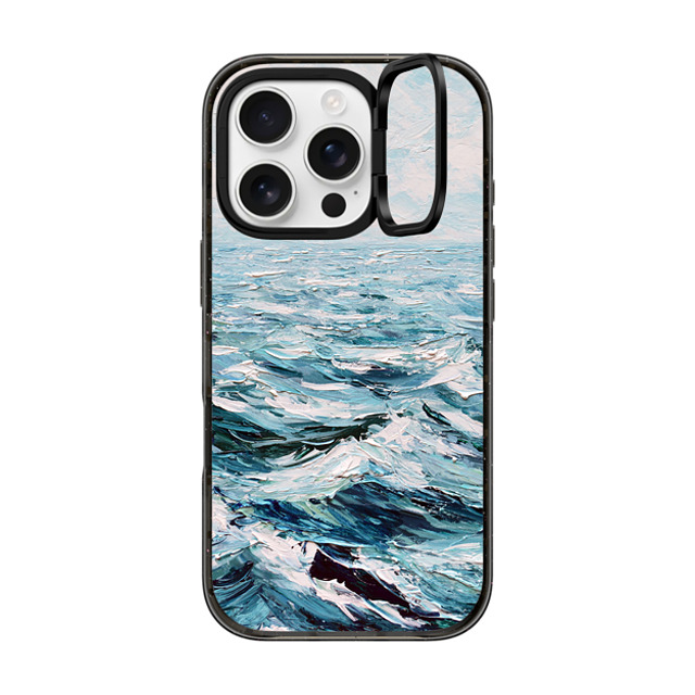 Ann Marie Coolick x CASETiFY iPhone 16 Pro ケース ブラック インパクトリングスタンドケース MagSafe対応 Deep Blue Sea