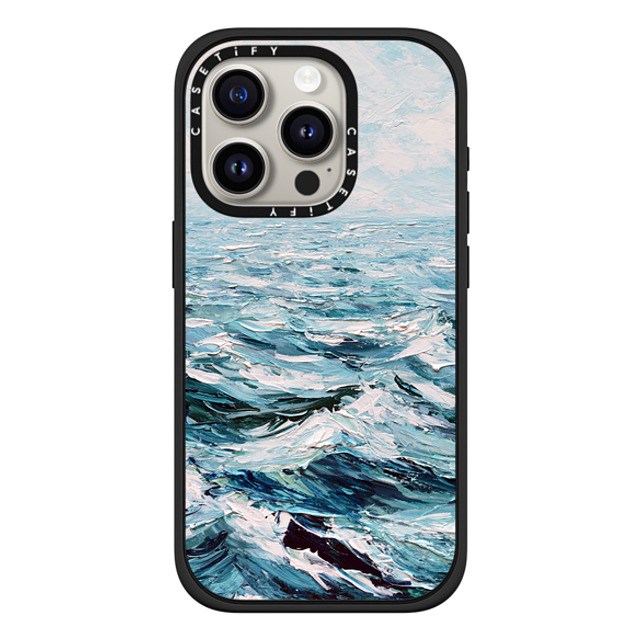 Ann Marie Coolick x CASETiFY iPhone 15 Pro ケース マットブラック インパクトケース MagSafe対応 Deep Blue Sea