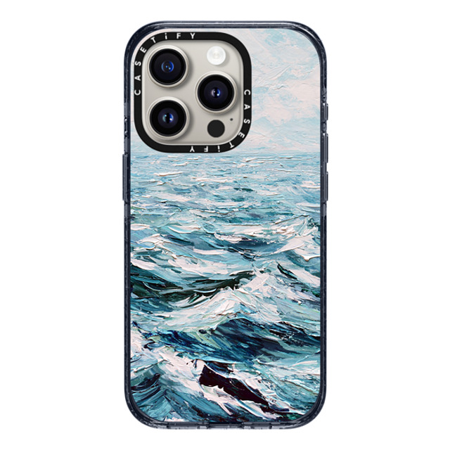 Ann Marie Coolick x CASETiFY iPhone 15 Pro ケース Classic Blue インパクトケース MagSafe対応 Deep Blue Sea