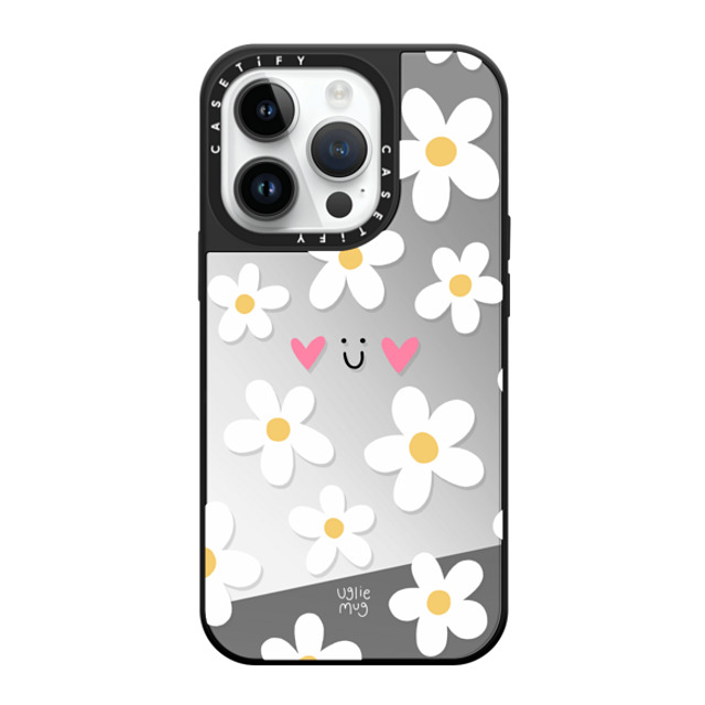 Uglie Mug x CASETiFY iPhone 14 Pro Case Floral,Cartoon Silver on Black ミラーケース MagSafe対応 Uglie Mug Bloom Mother's Day Uglie Mug x CASETiFY iPhone 14 Pro Case Floral,Cartoon Silver on Black ミラーケース MagSafe対応 Uglie Mug Bloom Mother's Day