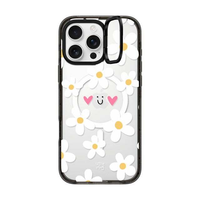 Uglie Mug x CASETiFY iPhone 16 Pro Max ケース ブラック インパクトリングスタンドケース MagSafe対応 Uglie Mug Bloom