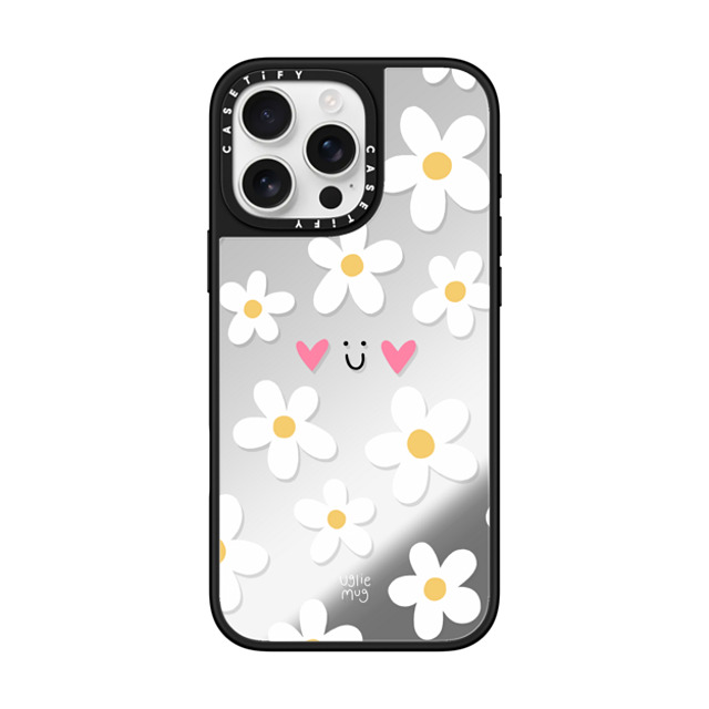 Uglie Mug x CASETiFY iPhone 16 Pro Max ケース Silver on Black ミラーケース MagSafe対応 Uglie Mug Bloom