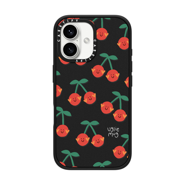 Uglie Mug x CASETiFY iPhone 16 Case Matte Black Impact Case MagSafe Compatible Uglie Mug Cherries Uglie Mug x CASETiFY iPhone 16 Case Matte Black Impact Case MagSafe Compatible Uglie Mug Cherries